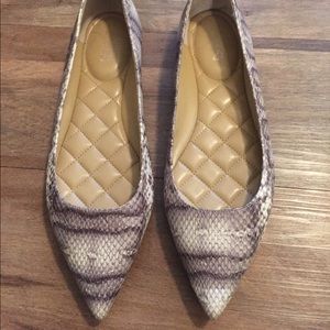 New snake-embossed leather MK flats - size 8.5